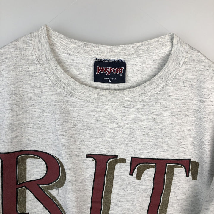 90'S Jansport College T-shirt, Made in USA, Men's Size L (approx.), Vintage cotton gray type Vintage Second Hand