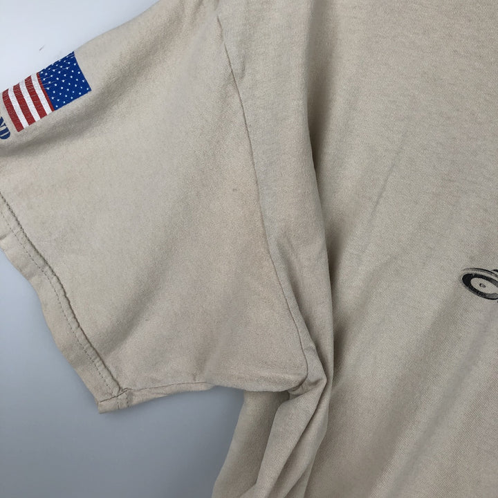 2000'S Gildan Heavy Cotton Orange County Choppers American Flag Pattern Motorcycle T-Shirt, Men's Size XL (approx.) cotton Beige type Vintage Second Hand