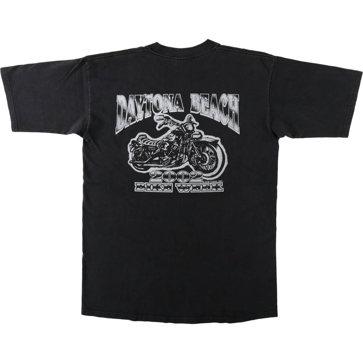2000'S Harley-Davidson Eagle Pattern Thunder Motorcycle T-Shirt, Men's Size L (approx.) cotton black type Vintage Second Hand