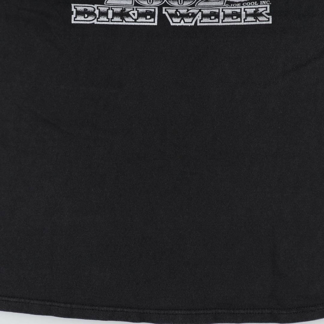 2000'S Harley-Davidson Eagle Pattern Thunder Motorcycle T-Shirt, Men's Size L (approx.) cotton black type Vintage Second Hand