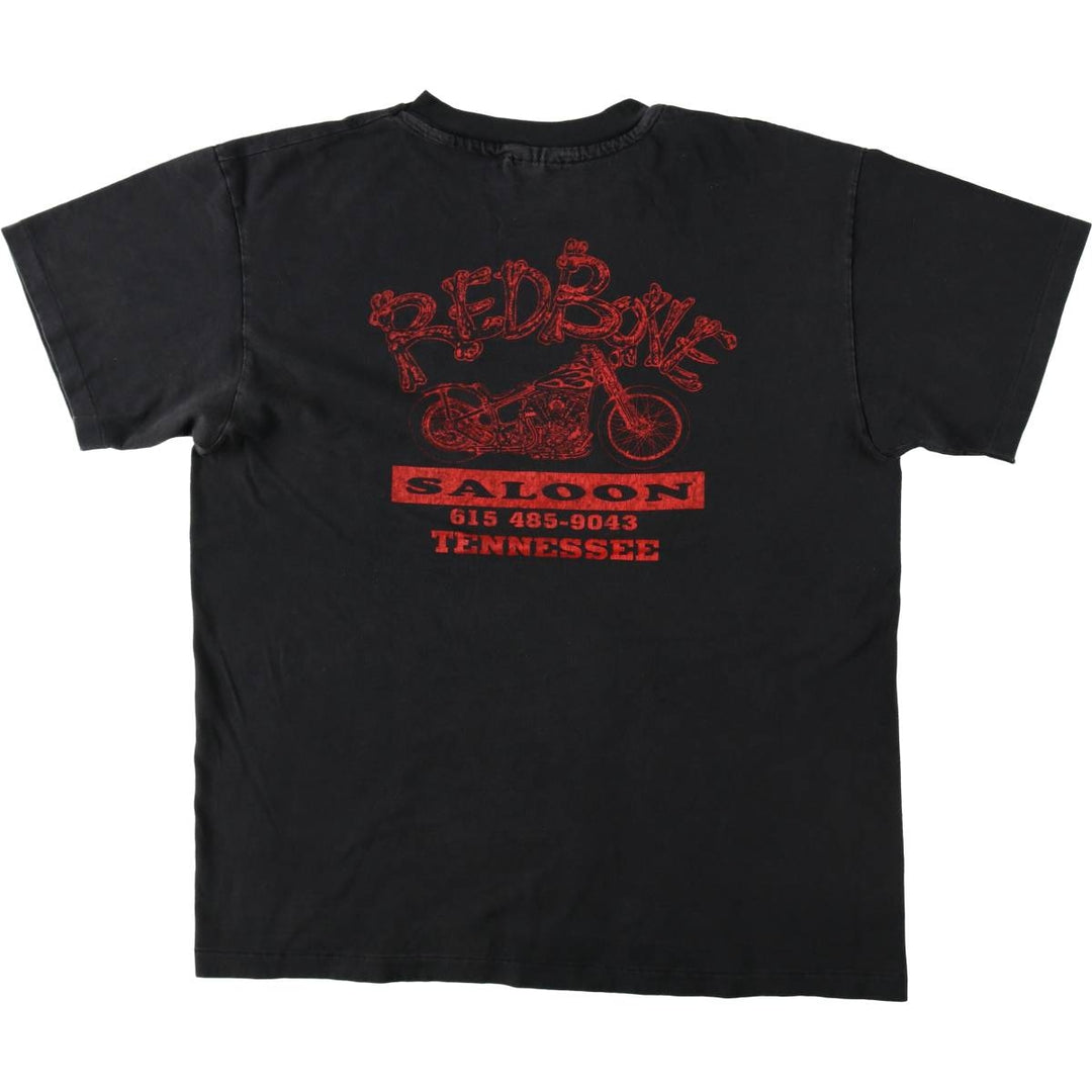 90s-00'S Hanes BEEFY-T Motorcycle T-shirt, Made in USA, Men's Size L (approx.), Vintage cotton black type Vintage Second Hand