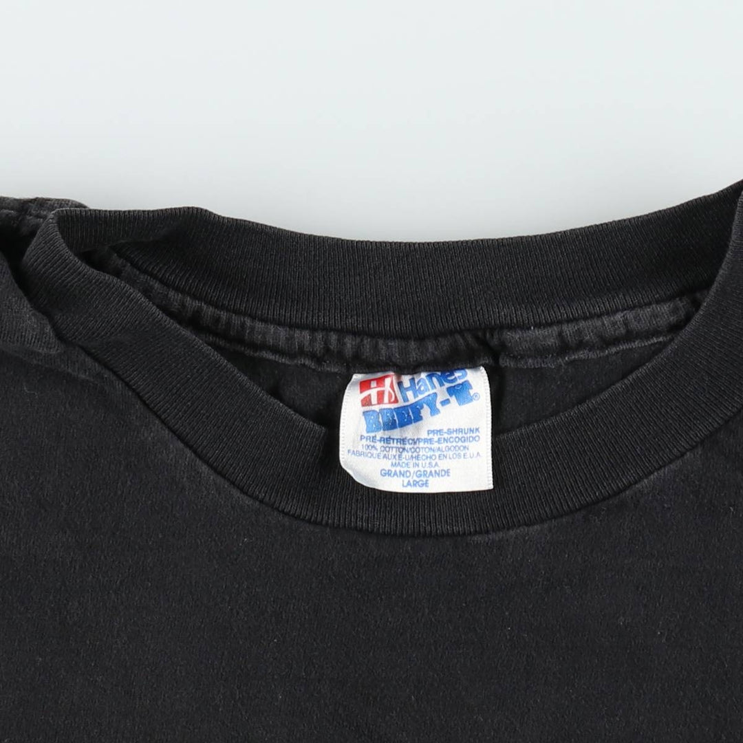 90s-00'S Hanes BEEFY-T Motorcycle T-shirt, Made in USA, Men's Size L (approx.), Vintage cotton black type Vintage Second Hand