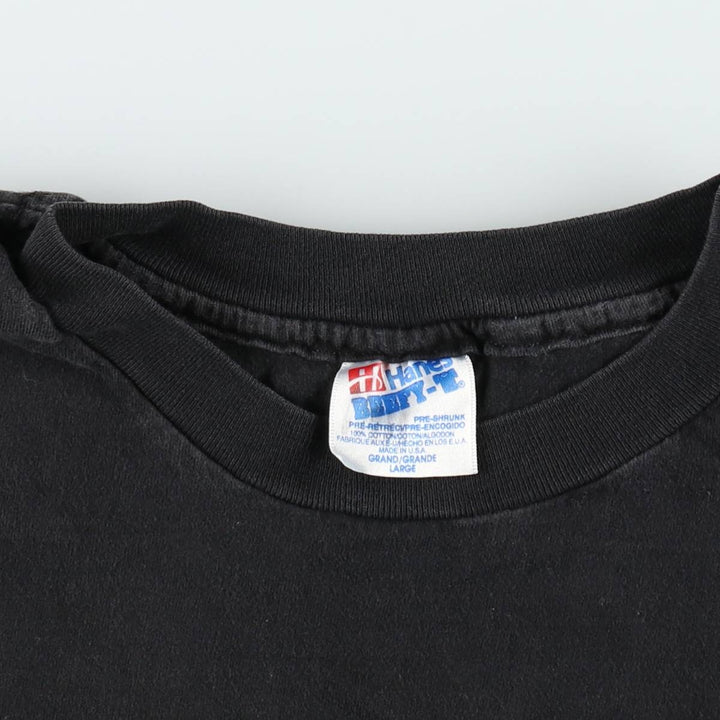 90s-00'S Hanes BEEFY-T Motorcycle T-shirt, Made in USA, Men's Size L (approx.), Vintage cotton black type Vintage Second Hand