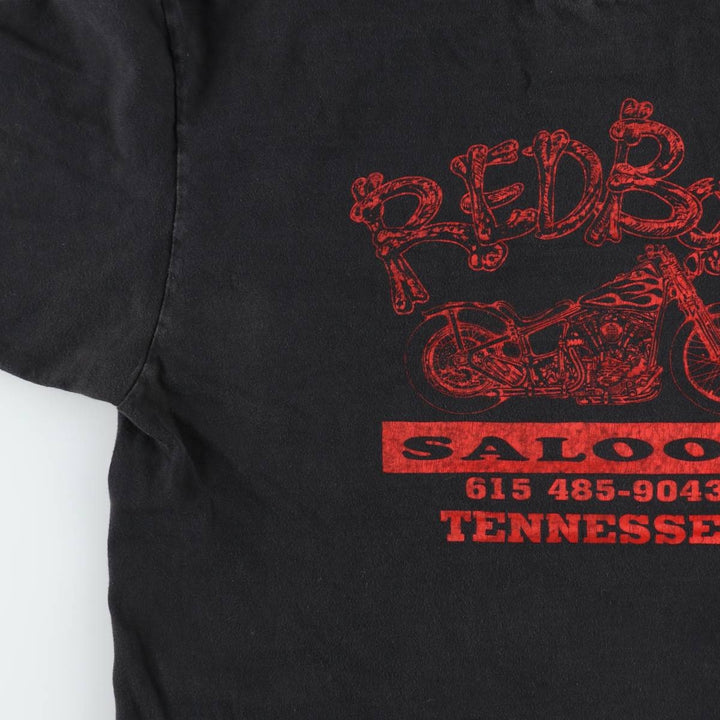 90s-00'S Hanes BEEFY-T Motorcycle T-shirt, Made in USA, Men's Size L (approx.), Vintage cotton black type Vintage Second Hand