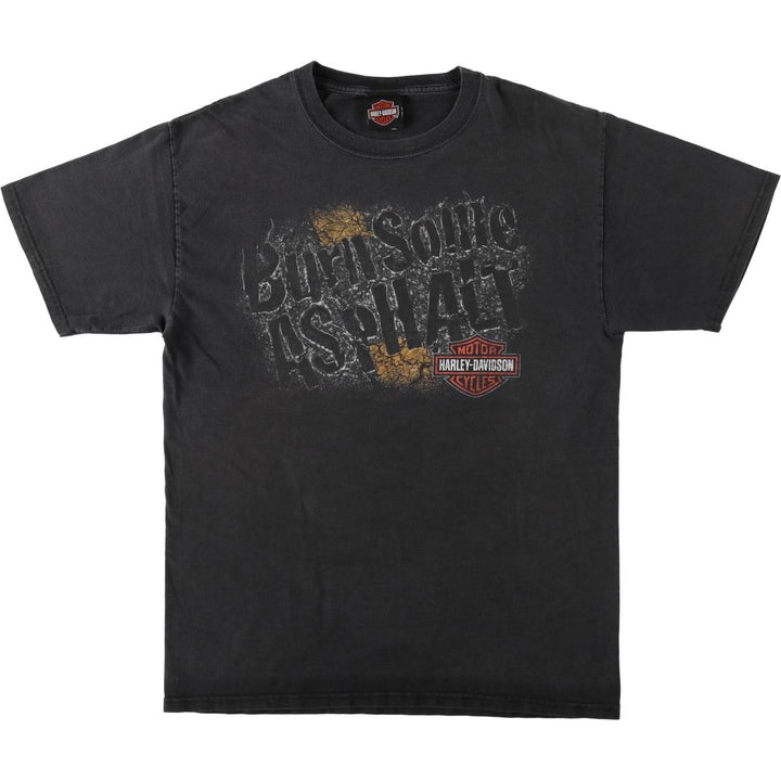 Harley-Davidson Hanes BEEFY-T Motorcycle T-Shirt, Men's Size M (approx.) cotton black type Vintage Second Hand