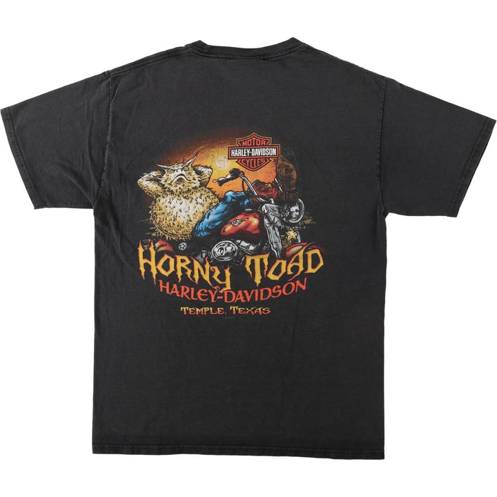 Harley-Davidson Hanes BEEFY-T Motorcycle T-Shirt, Men's Size M (approx.) cotton black type Vintage Second Hand