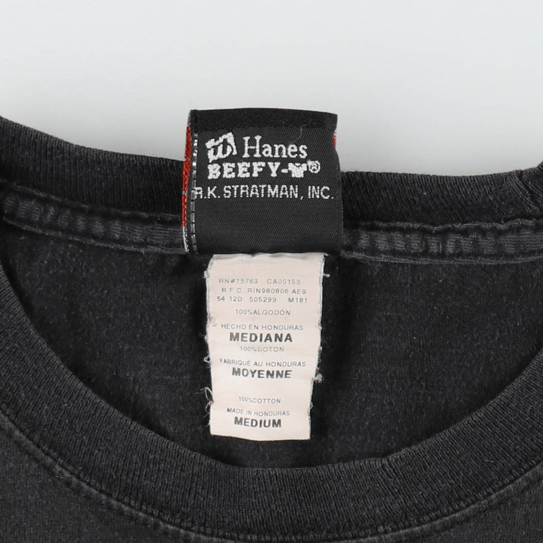Harley-Davidson Hanes BEEFY-T Motorcycle T-Shirt, Men's Size M (approx.) cotton black type Vintage Second Hand