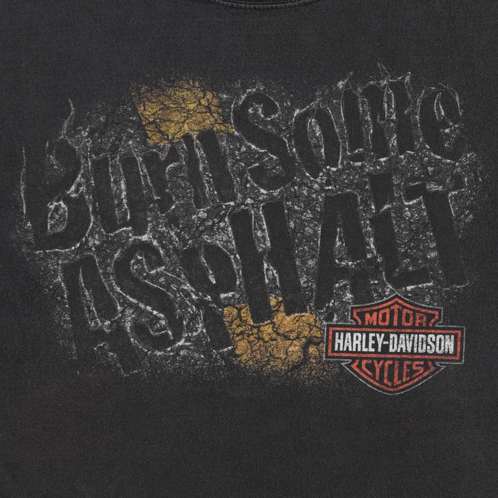 Harley-Davidson Hanes BEEFY-T Motorcycle T-Shirt, Men's Size M (approx.) cotton black type Vintage Second Hand