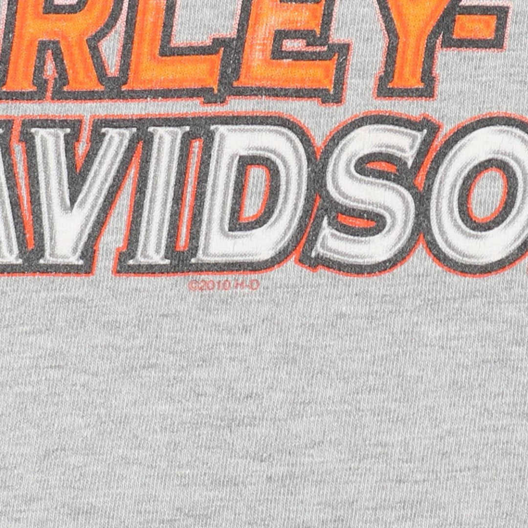 00'S Harley-Davidson Stars and Stripes Motorcycle Bike T-shirt Made in USA Men's L size cotton gray type Vintage Second Hand