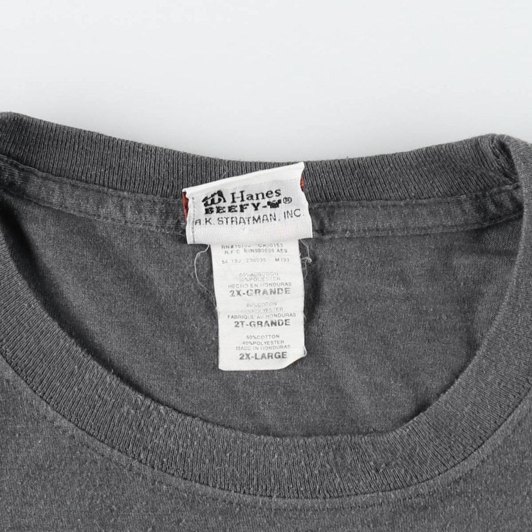 Harley-Davidson Fire Pattern Eagle Design Motorcycle T-Shirt, Men's XXL (approx.) cotton gray type Vintage Second Hand