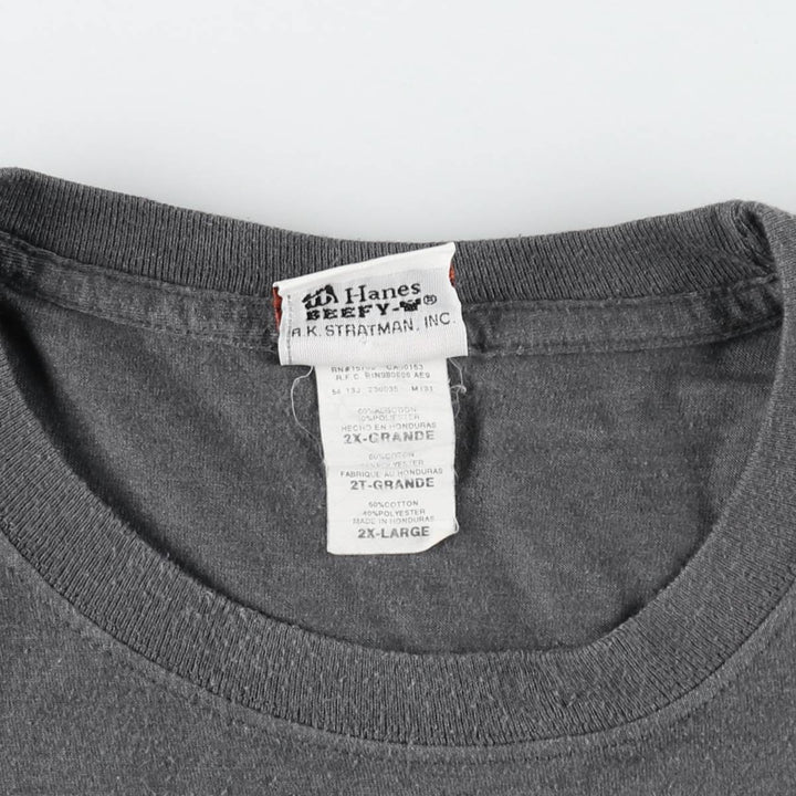 Harley-Davidson Fire Pattern Eagle Design Motorcycle T-Shirt, Men's XXL (approx.) cotton gray type Vintage Second Hand