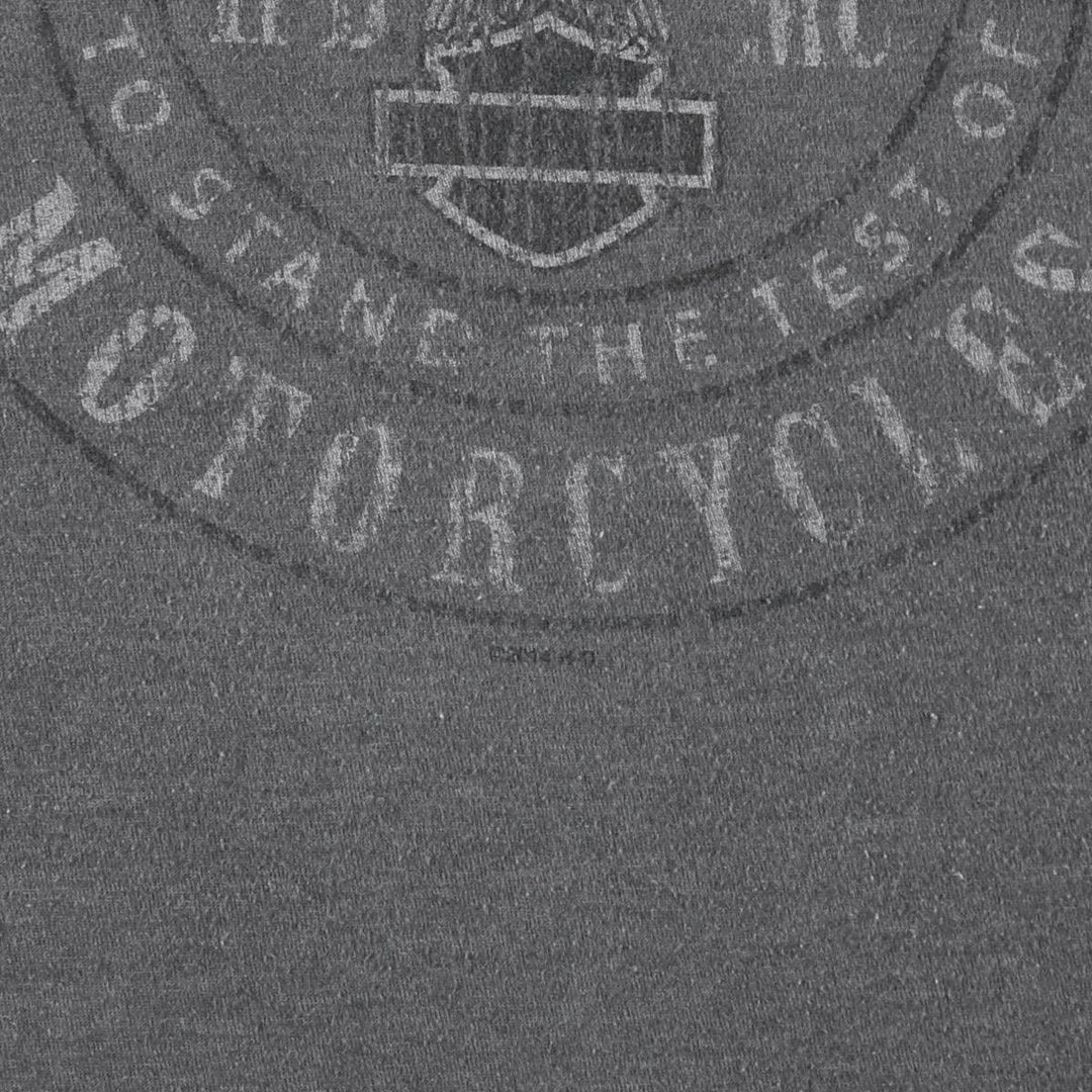 Harley-Davidson Fire Pattern Eagle Design Motorcycle T-Shirt, Men's XXL (approx.) cotton gray type Vintage Second Hand