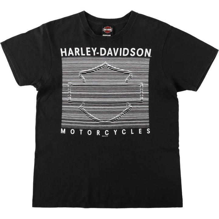 Harley-Davidson Motorcycle T-Shirt, Men's Size M (Equivalent), Crew Neck. cotton black type Vintage Second Hand
