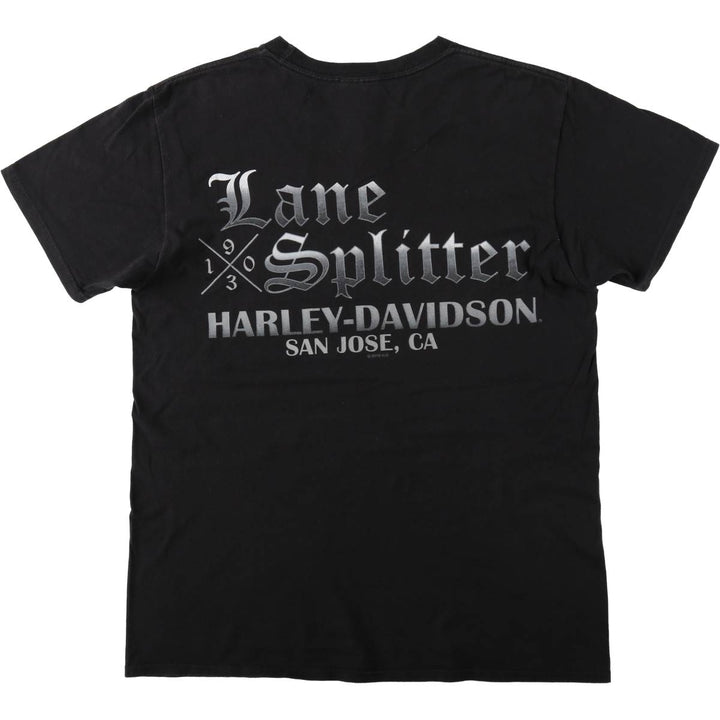 Harley-Davidson Motorcycle T-Shirt, Men's Size M (Equivalent), Crew Neck. cotton black type Vintage Second Hand