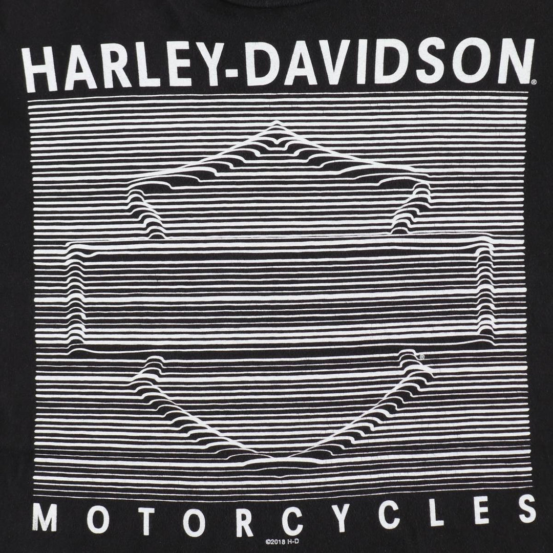 Harley-Davidson Motorcycle T-Shirt, Men's Size M (Equivalent), Crew Neck. cotton black type Vintage Second Hand