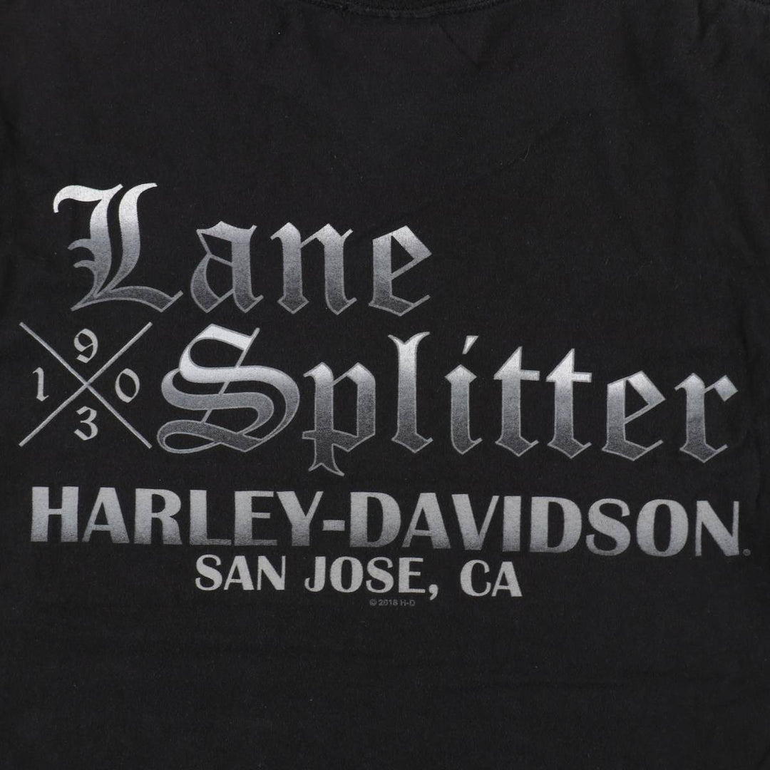 Harley-Davidson Motorcycle T-Shirt, Men's Size M (Equivalent), Crew Neck. cotton black type Vintage Second Hand