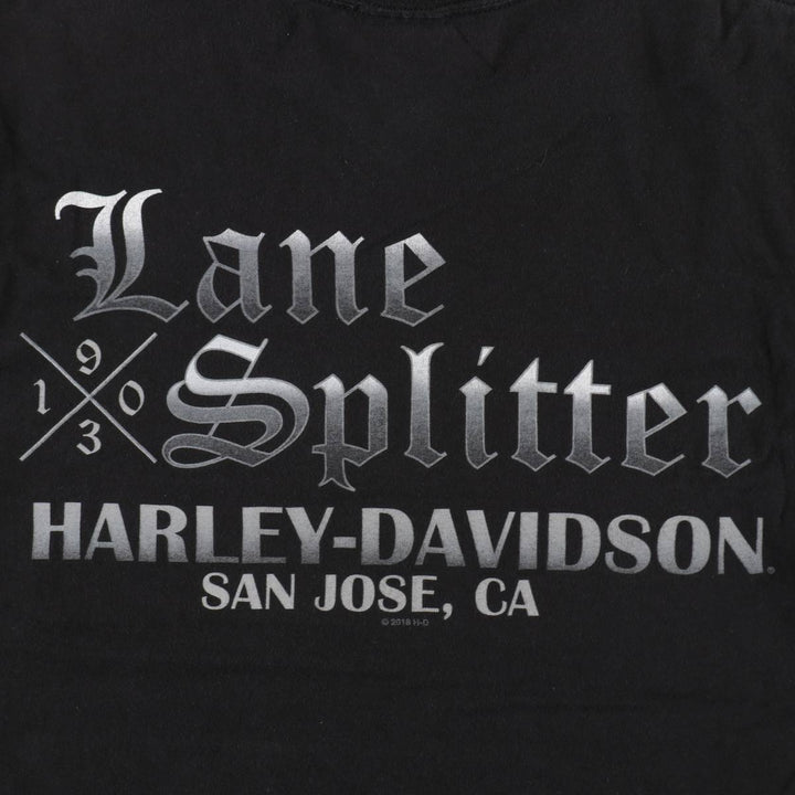 Harley-Davidson Motorcycle T-Shirt, Men's Size M (Equivalent), Crew Neck. cotton black type Vintage Second Hand