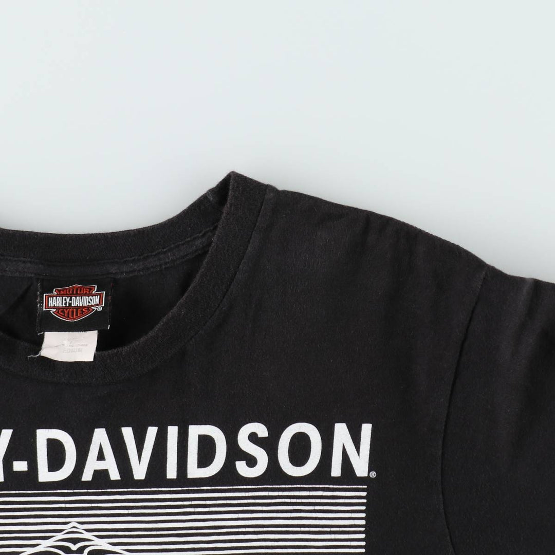 Harley-Davidson Motorcycle T-Shirt, Men's Size M (Equivalent), Crew Neck. cotton black type Vintage Second Hand
