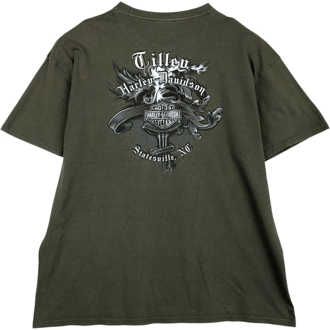 Harley-Davidson Motorcycle Bike T-shirt, Men's XL size unclear Khaki type Vintage Second Hand
