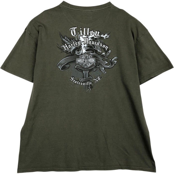 Harley-Davidson Motorcycle Bike T-shirt, Men's XL size unclear Khaki type Vintage Second Hand