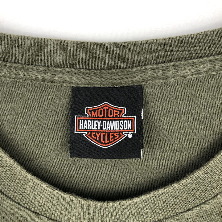 Harley-Davidson Motorcycle Bike T-shirt, Men's XL size unclear Khaki type Vintage Second Hand