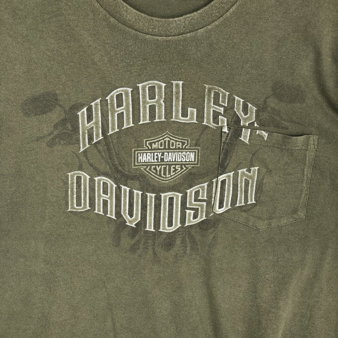 Harley-Davidson Motorcycle Bike T-shirt, Men's XL size unclear Khaki type Vintage Second Hand
