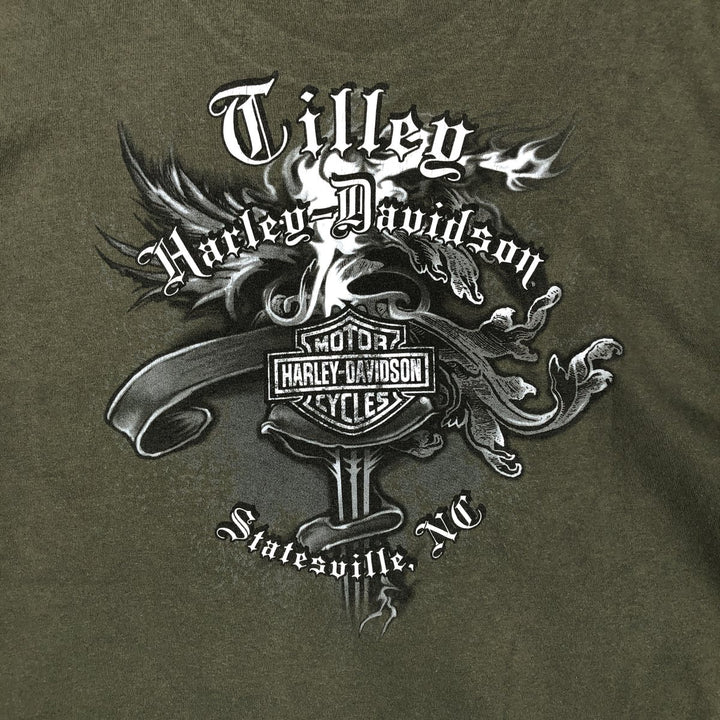 Harley-Davidson Motorcycle Bike T-shirt, Men's XL size unclear Khaki type Vintage Second Hand