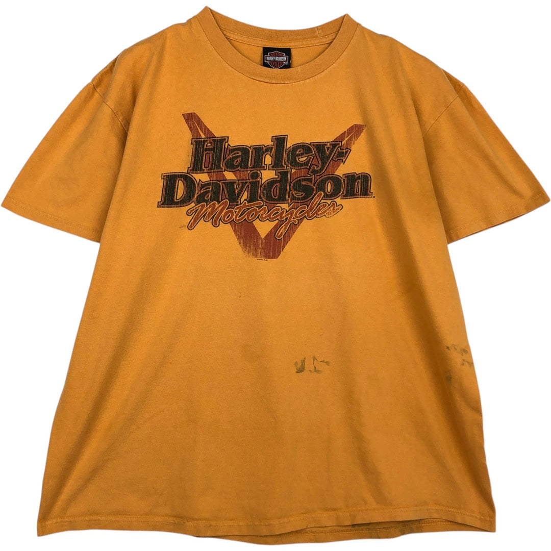 Harley-Davidson Motorcycle Bike T-shirt, Men's XL size cotton yellow type Vintage Second Hand