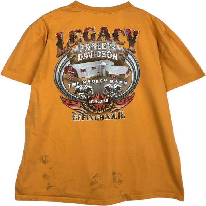 Harley-Davidson Motorcycle Bike T-shirt, Men's XL size cotton yellow type Vintage Second Hand