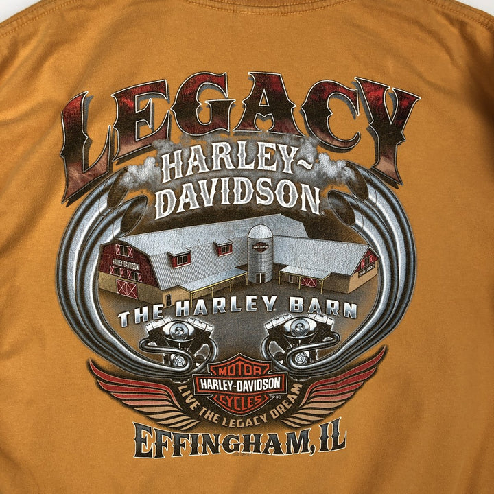 Harley-Davidson Motorcycle Bike T-shirt, Men's XL size cotton yellow type Vintage Second Hand