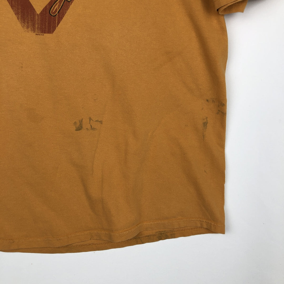 Harley-Davidson Motorcycle Bike T-shirt, Men's XL size cotton yellow type Vintage Second Hand