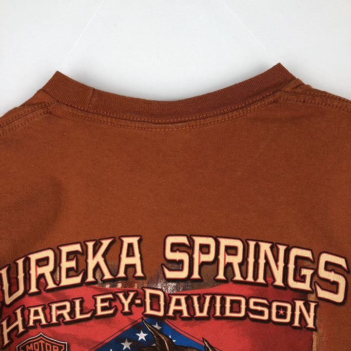 Harley-Davidson Wild Boar Pattern Motorcycle T-Shirt, Men's Size S (approx.) unclear orange type Vintage Second Hand