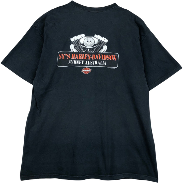 Harley-Davidson Motorcycle Bike T-shirt, Men's XXL cotton navy blue type Vintage Second Hand