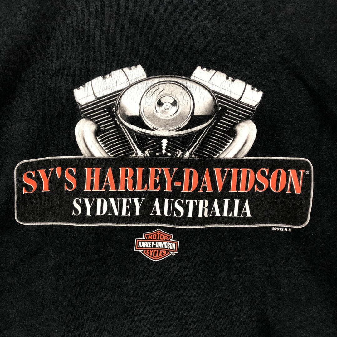 Harley-Davidson Motorcycle Bike T-shirt, Men's XXL cotton navy blue type Vintage Second Hand