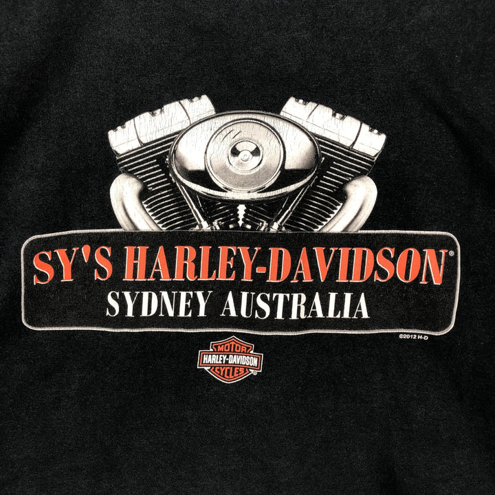 Harley-Davidson Motorcycle Bike T-shirt, Men's XXL cotton navy blue type Vintage Second Hand