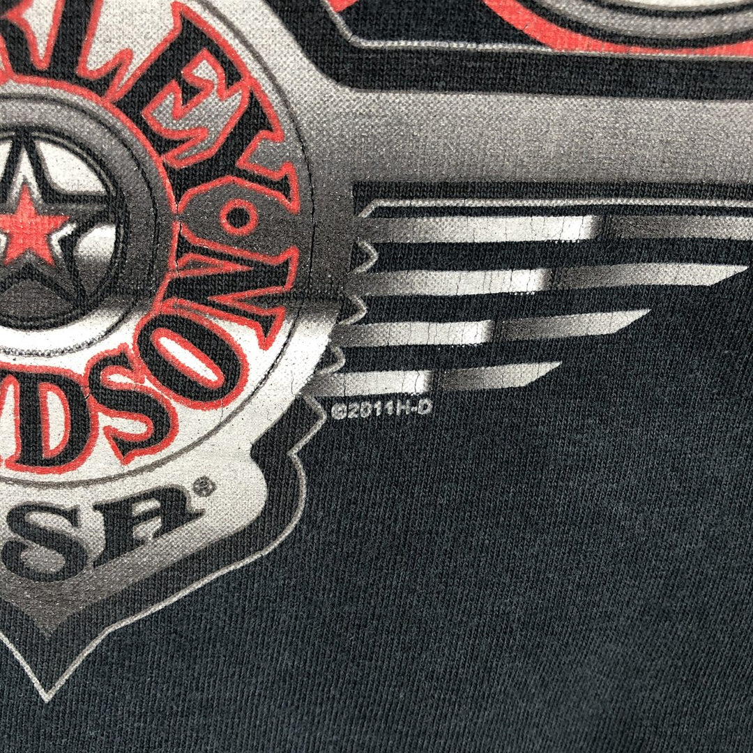 Harley-Davidson Motorcycle Bike T-shirt, Men's XXL cotton navy blue type Vintage Second Hand
