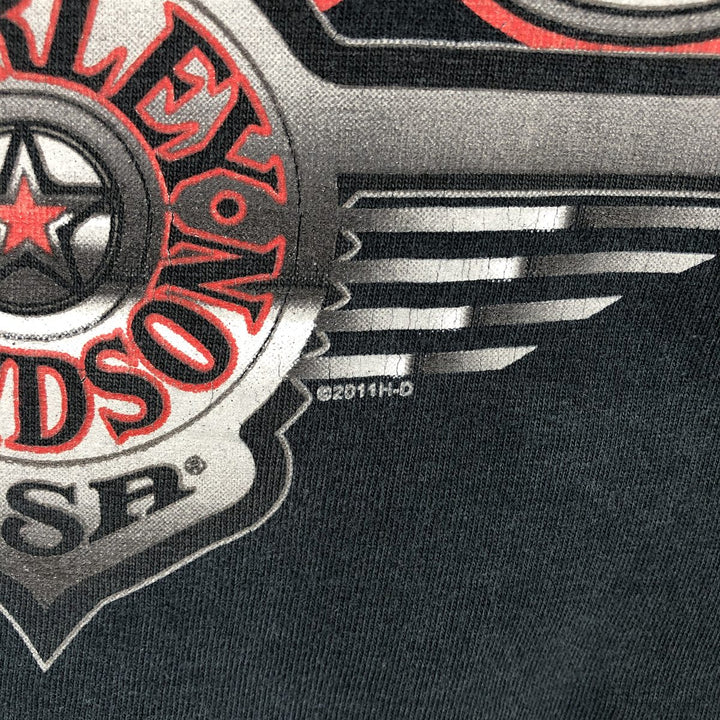 Harley-Davidson Motorcycle Bike T-shirt, Men's XXL cotton navy blue type Vintage Second Hand