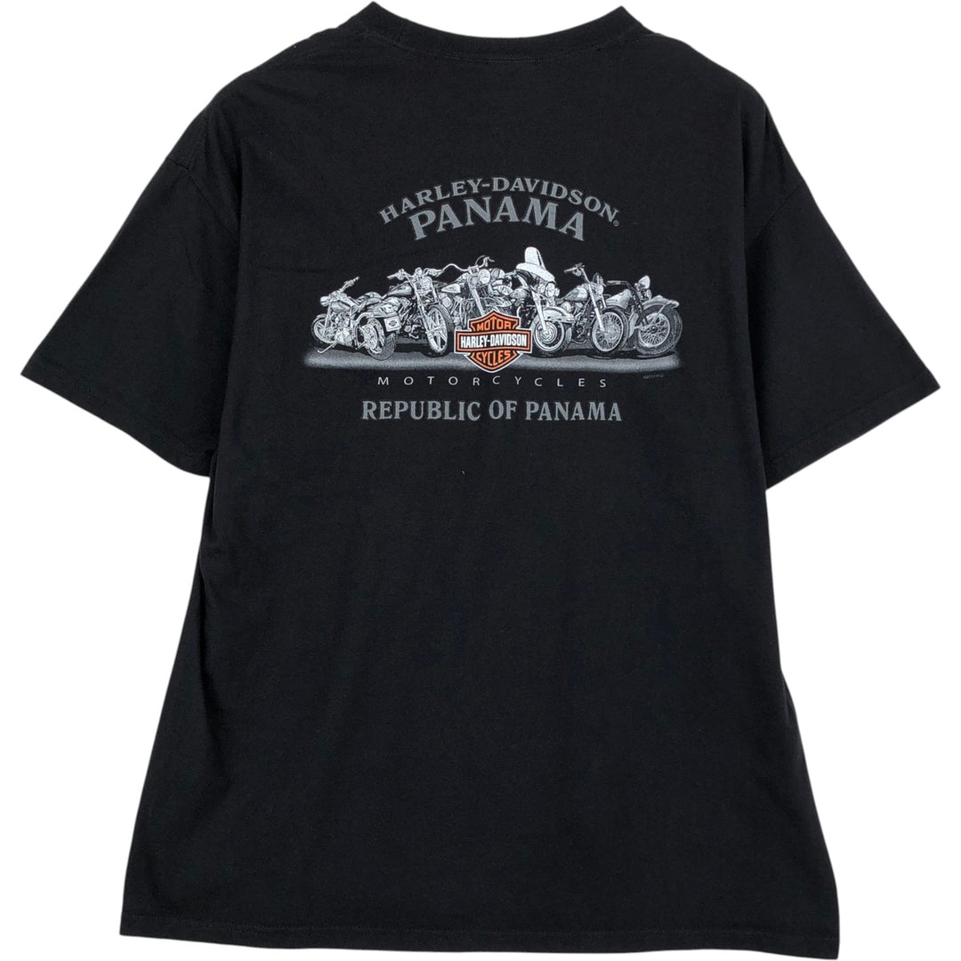 Harley-Davidson Hanes BEEFY-T Large Print Motorcycle T-Shirt, Men's Size XL (approx.) cotton black type Vintage Second Hand