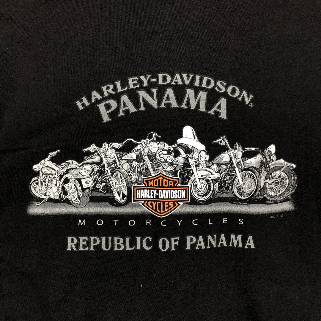 Harley-Davidson Hanes BEEFY-T Large Print Motorcycle T-Shirt, Men's Size XL (approx.) cotton black type Vintage Second Hand