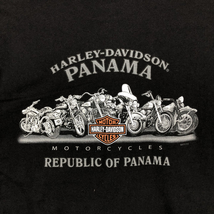 Harley-Davidson Hanes BEEFY-T Large Print Motorcycle T-Shirt, Men's Size XL (approx.) cotton black type Vintage Second Hand
