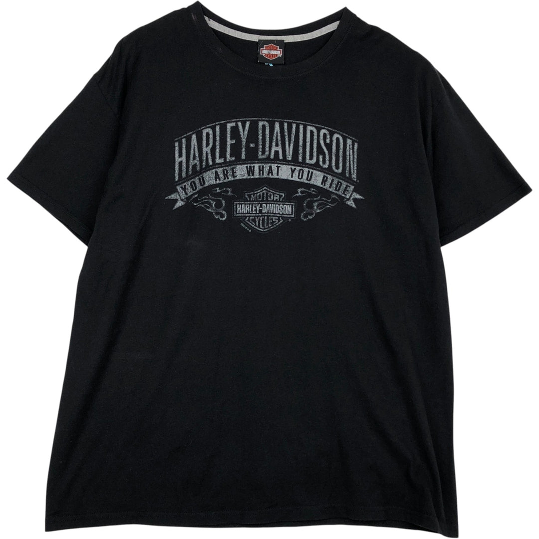 Harley-Davidson Hanes X-TEMP Motorcycle T-Shirt, Men's Size XL (approx.) cotton black type Vintage Second Hand