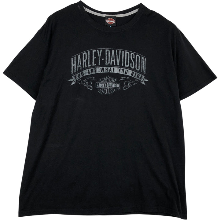 Harley-Davidson Hanes X-TEMP Motorcycle T-Shirt, Men's Size XL (approx.) cotton black type Vintage Second Hand