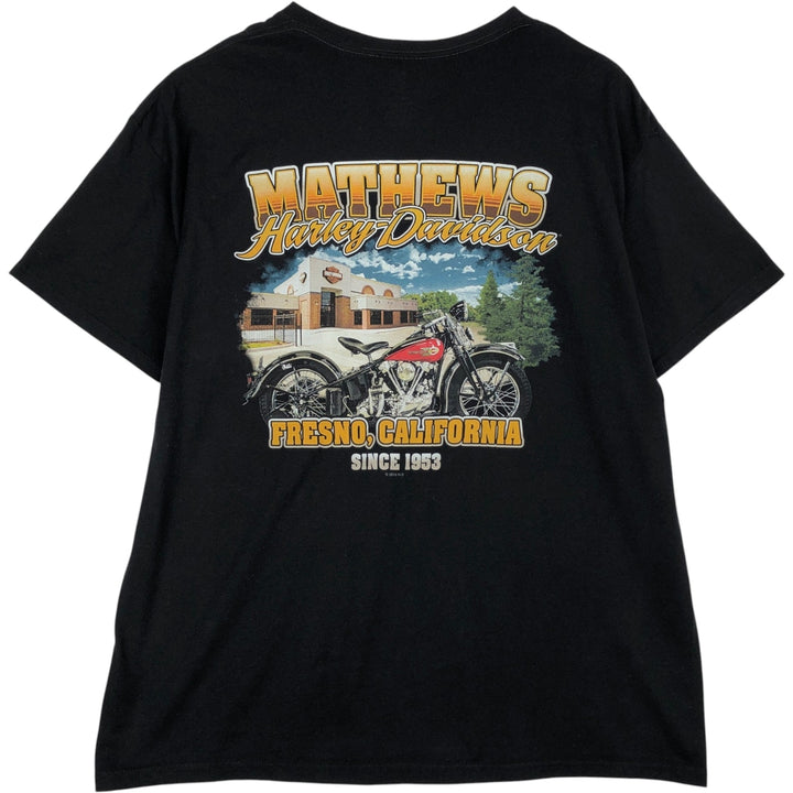 Harley-Davidson Hanes X-TEMP Motorcycle T-Shirt, Men's Size XL (approx.) cotton black type Vintage Second Hand