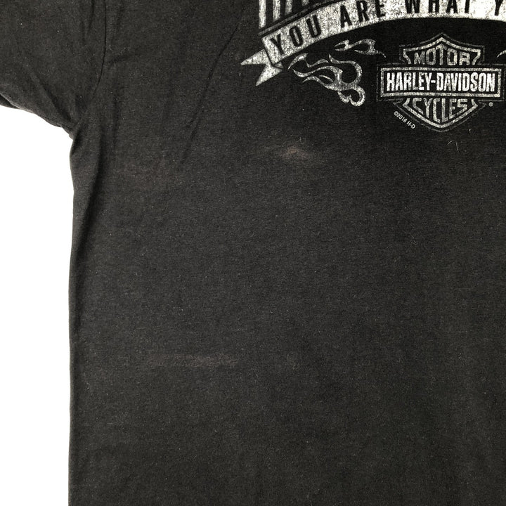 Harley-Davidson Hanes X-TEMP Motorcycle T-Shirt, Men's Size XL (approx.) cotton black type Vintage Second Hand