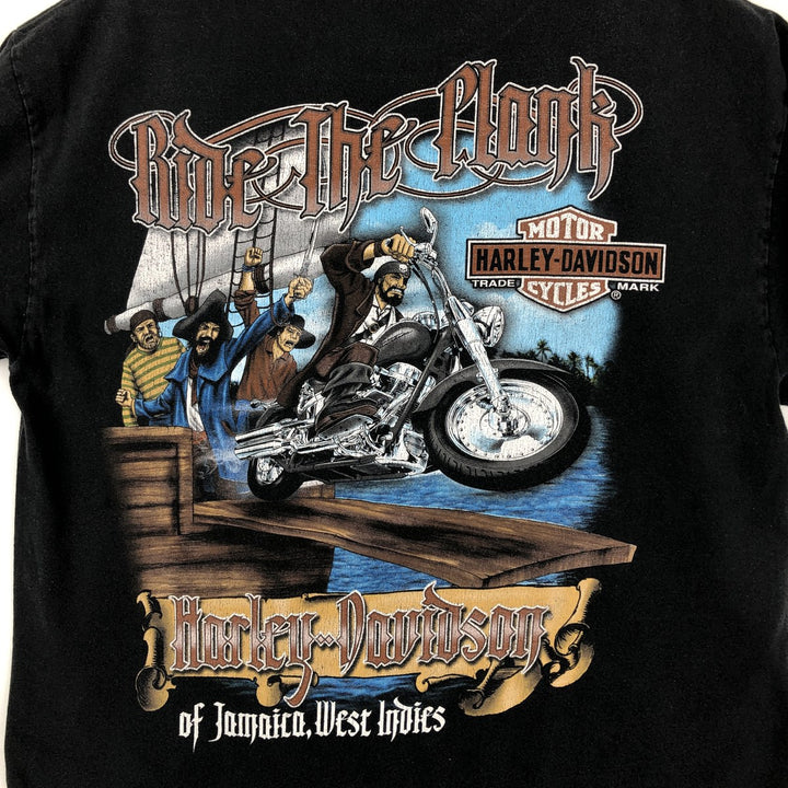 Harley-Davidson Motorcycle T-Shirt, Men's Size L (approx.) unclear Charcoal Vintage Second Hand