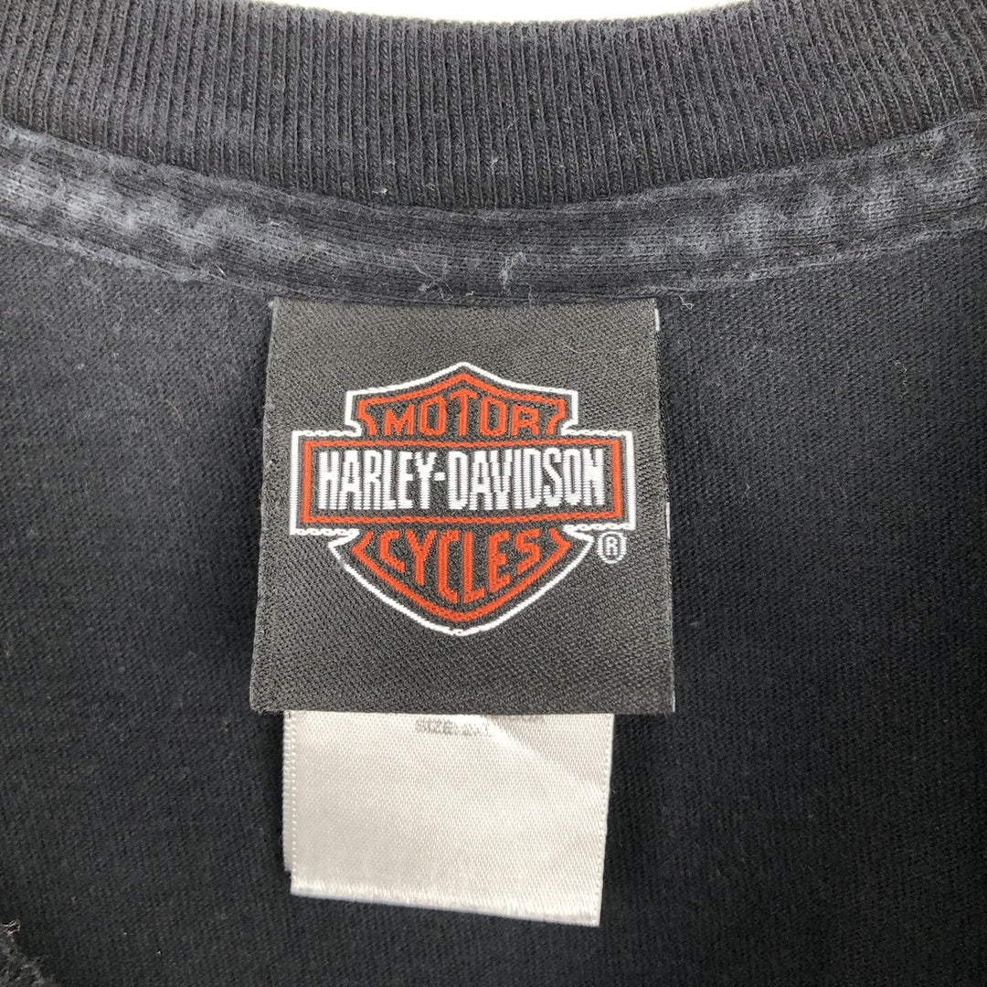 Harley-Davidson Fire Pattern Motorcycle Bike T-Shirt Men's XXL cotton black type Vintage Second Hand