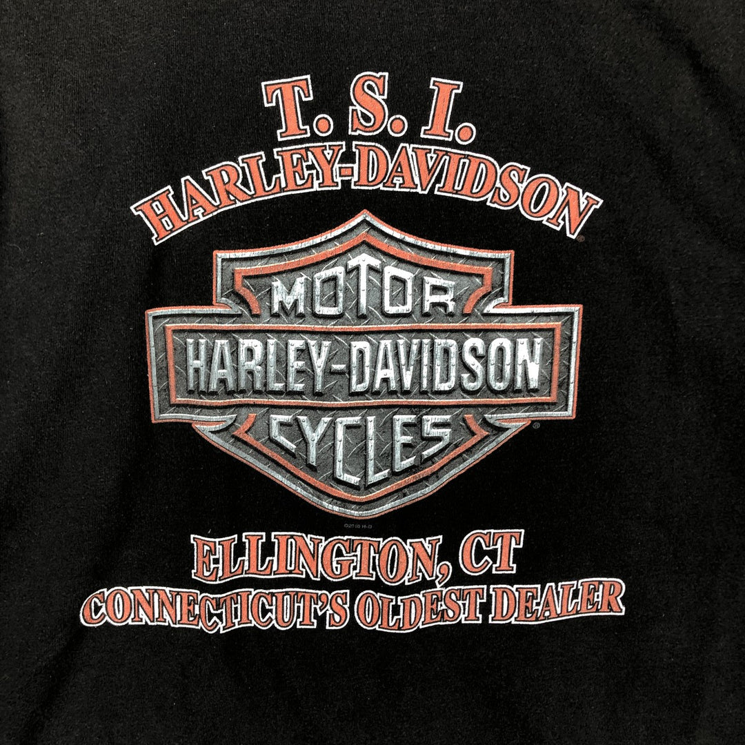 Harley-Davidson Fire Pattern Motorcycle Bike T-Shirt Men's XXL cotton black type Vintage Second Hand