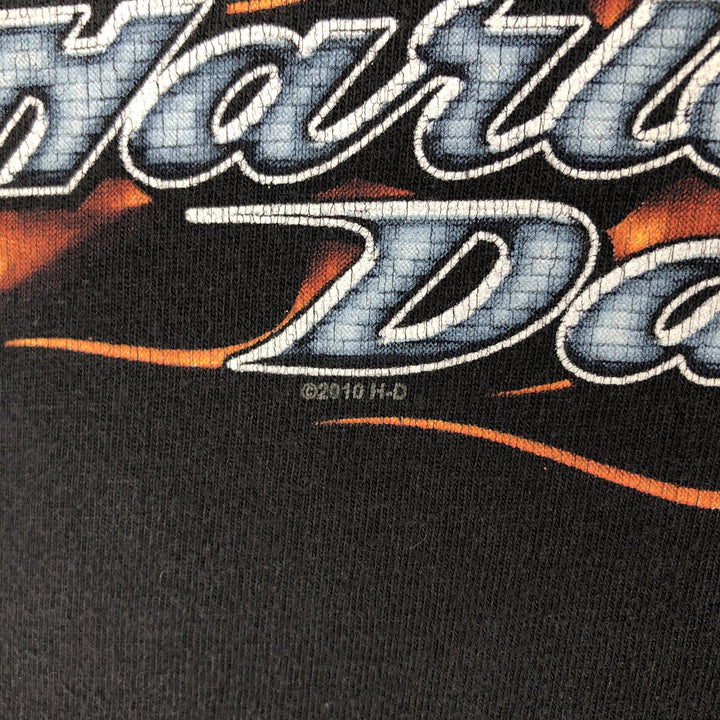 Harley-Davidson Fire Pattern Motorcycle Bike T-Shirt Men's XXL cotton black type Vintage Second Hand