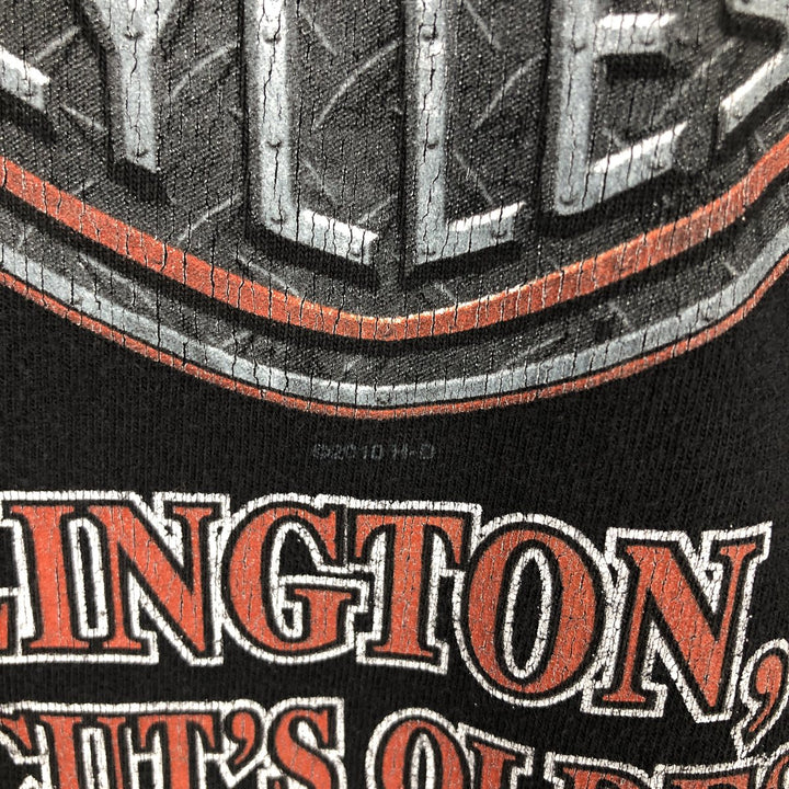 Harley-Davidson Fire Pattern Motorcycle Bike T-Shirt Men's XXL cotton black type Vintage Second Hand