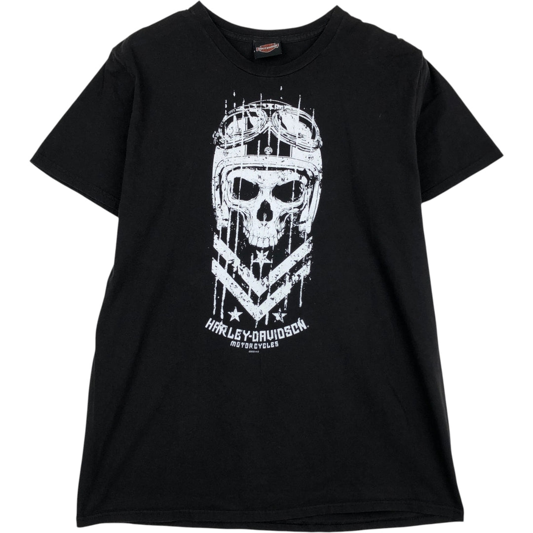 Harley-Davidson Skull Pattern Motorcycle Bike T-shirt Men's S size unclear black type Vintage Second Hand